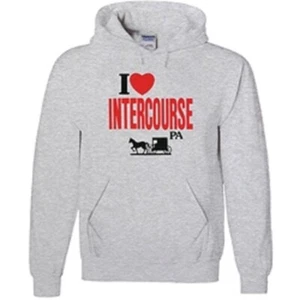 I HEART INTERCOURSE SWEATSHIRT HOODIE NEW - Picture 1 of 1