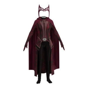 Kinder Scharlachrote Hexe Cosplay Kostüm Overall Halloween Body Kopfbedeckung Verkleiden - Bild 1 von 6