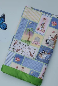 Lovely Baby Animal Print Baby/Toddler Quilt Blanket Girls Camo Quilt 37 X 45 - Picture 1 of 12