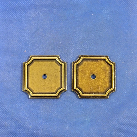 Vintage Gold tone Dresser Drawer Pull Back Plate Set Of 2 Cover