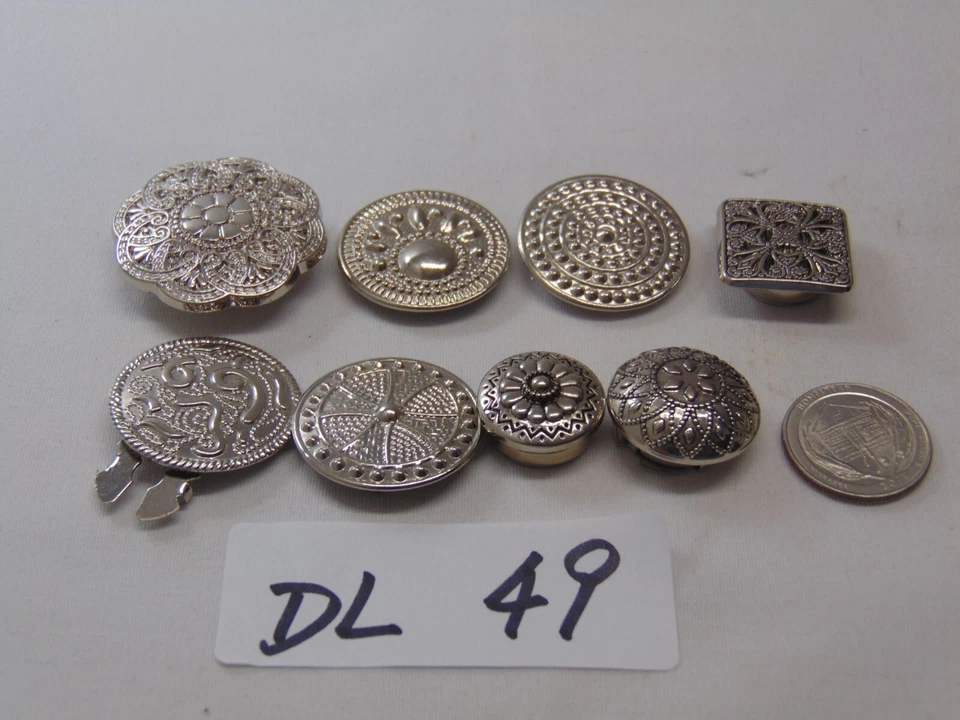 8 Vintage Southwest Style Concho Sun Flower Button Covers Mixed Lot - Image 1 of 4