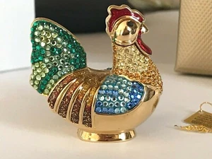 Estee Lauder 2004 Solid perfume compact MIBB BEJEWELED ROOSTER by JUDITH LEIBER - Picture 1 of 8