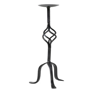Candelabro Pilar Hierro Forjado 15", Acabado Antiguo, Estilo Colonial, Duradero - Imagen 1 de 2