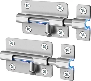 2PCS Door Security Slide Latch Lock with 12 Screws Keyless Entry for Doors,Gate - Picture 1 of 6