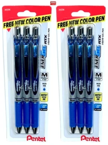Pentel EnerGel RTX Retractable Gel Pens 0.7mm Medium Point 3)Blue Ink 2Lot=6Pens - Picture 1 of 2