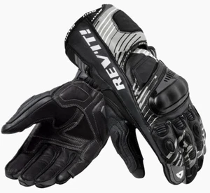Gants Sport Longs Moto Cuir Gants Rev' It Apex Noir Blanc TG M - Picture 1 of 1