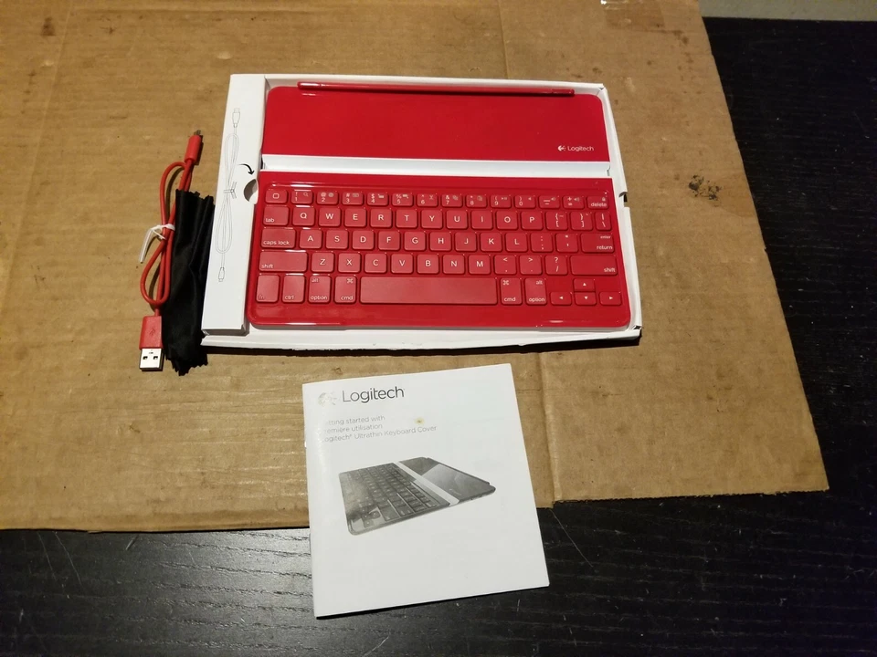 Logitech ultrathin iPad Keyboard Cover Red Model Number Y-R0032 - Image 1 of 3