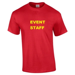 Event Staff T-shirt Concerts Youth Sports Party Weddings Red Yellow Tee Shirt - Picture 1 of 3