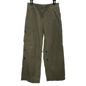 Ann Taylor LOFT Pants Convertible Roll Tab Cargo Marisa Fit Womens Size 4 Green - Picture 1 of 11