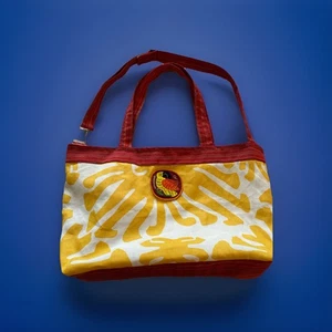 Floppy Unstructured Parrot Mola Tote Bag Beach Travel Handmade Cotton 22"x14"x5" - Picture 1 of 4