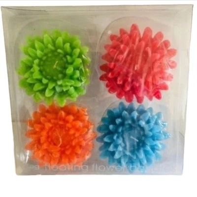 Juego de 4 velas flotantes boho flores nuevas hippie playa piscina al aire libre Foto 1 de 2