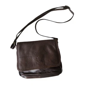 Vera Pelle Designer Braun Leder Handtasche Crossbody Schultertasche Made Italy Klein - Bild 1 von 7