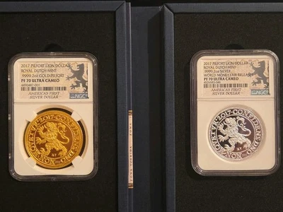 2017 Piefort Lion Dollar 2oz Gold/2oz Silver NGC PF70 Royal Dutch Mint-VERY RARE - Image 1 of 4