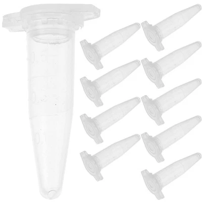 1000 Pcs Clear Plastic Test Tubes Mini Tubes With Caps For Lab 0.5 ml - Image 1 of 4