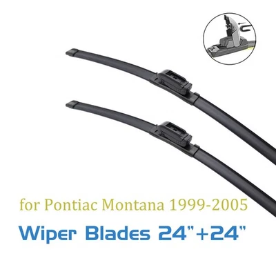 2, limpiaparabrisas 24 24 para Pontiac Montana 1999-2005 gancho en J todas las estaciones Foto 1 de 4