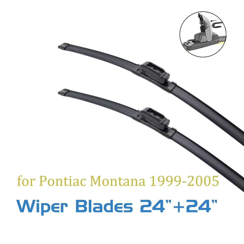 2, limpiaparabrisas 24 24 para Pontiac Montana 1999-2005 gancho en J todas las estaciones Foto 1 de 4