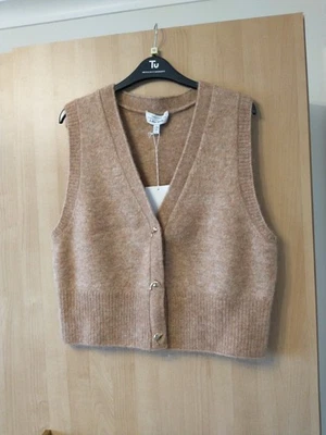 & Other Stories BNWT Camel Wool Vest Dolphin Buttons Waistcoat Size Medium - Image 1 of 4