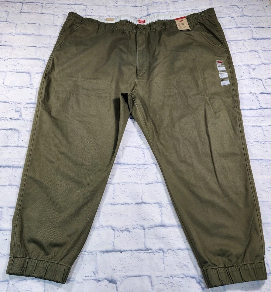 Levi's XX Chino Joggers Mens Stretch Big and Tall Olive Green Size 5XL Pockets