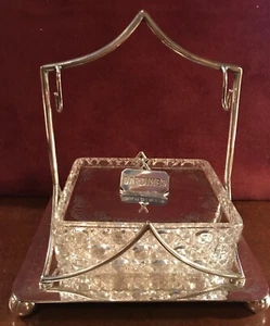 Antique Victorian Silver Plate and Glass Covered Sardine Dish - Picture 1 of 11