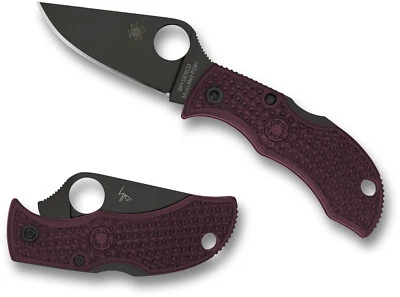 SPYDERCO Manbug, Burgundy, Black Micro-Melt PD#1 Steel, Sprint Run, MBBGBKP NEW - Image 1 of 3
