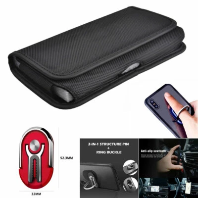 Pouch Case for Sharp Rouvo V Horizontal Canvas Belt Clip Loop + Vent Car Mount - Image 1 of 4