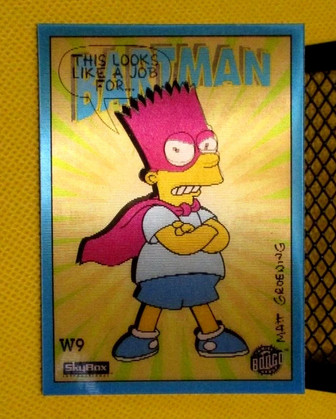The Simpsons Series 1 Wiggle Card W9 BARTMAN  Skybox 1993 PLEASE READ CONDITION - Image 1 of 4