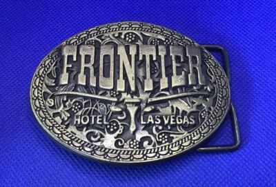 HOTEL FRONTIER Casino Las Vegas Hebilla de Cinturón y Clip para Dinero Longhorn Calavera De Colección Foto 1 de 4