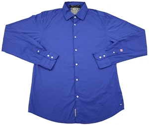 Scotch & Soda Shirt Adult Large Blue Logo Button Up Long Sleeve Casual Mens A99 - Picture 1 of 10