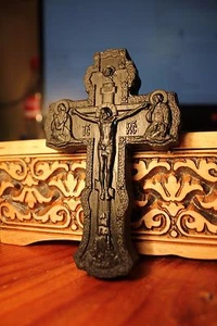 Holz geschnitzt Kreuz Moor Eiche Antikholz. Orthodox. Selten. Kostenloser Versand weltweit - Bild 1 von 7