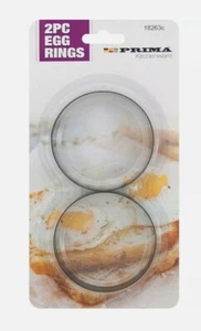 2PC METAL EGG FRYING RING CIRCLE SHAPE PERFECT FRIED POACH KITCHEN MOULD PANCAKE - Picture 1 of 1