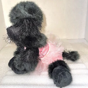 Raro Webkinz Caniche Negro Peluche Animal de Peluche HM191 Marca Webkinz Conjunto Tutú - Imagen 1 de 9