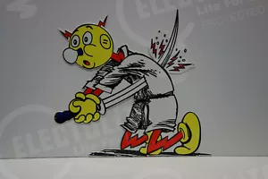 Reddy Kilowatt "SAMURAI" ELECTRIC COMPANY LIGHT DIE CUT SIGN ELECTRICIAN GIFT - Picture 1 of 4