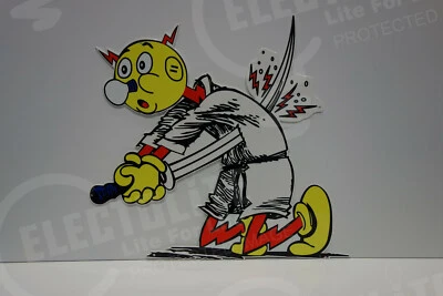 Reddy Kilowatt "SAMURAI" ELECTRIC COMPANY LIGHT DIE CUT SIGN ELECTRICIAN GIFT - Image 1 of 4