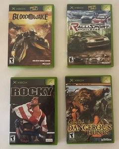 XBOX LOT Blood Wake, RalliSport, Rocky, Cabela’s Dangerous Hunts CIB  - Picture 1 of 4