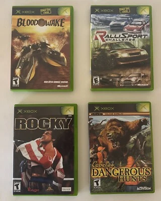 XBOX LOT Blood Wake, RalliSport, Rocky, Cabela’s Dangerous Hunts CIB  - Image 1 of 4