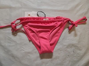 Women's Ribbed High Leg Side-Tie Bikini Bottom Shade & Shore Pink Size XS - Picture 1 of 6