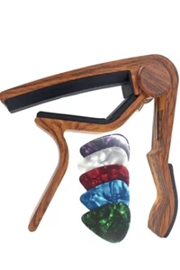 WINGO Guitar Capo for Acoustic and Electric Guitars - Rosewood Color with 5 Pick - Picture 1 of 4