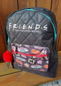 Friends Backpack TV Series School Travel Rucksack Bag Black Lobster Charm - NEW - Picture 1 of 7