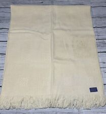 Vintage Pendleton Occasional Throw Blanket Ivory 60" X 70" 100% Virgin Wool