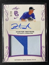 2017 Leaf Perfect Game Hunter Watson Autographed Patch Purple #9/20!!!