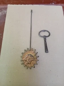 Antique set of pendulum/key for French Louis 16 style portico type clock-mid 19c - Picture 1 of 9