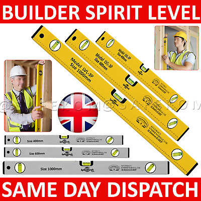  3x Builder Spirit Level Set Aluminium Diy Measuring Tape Tool 400 600 1000mm • 7.89£