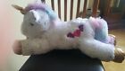Goffa 24" White & Gold Unicorn stuffed animal soft plush toy Rainbow mane & tail