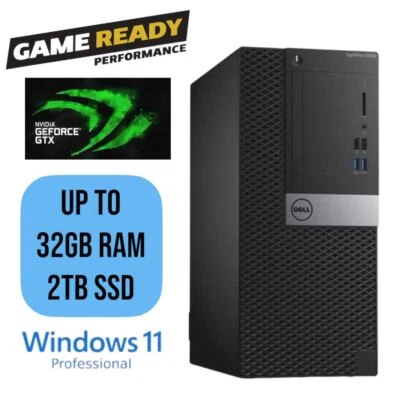 GAMING Dell i7 MT Desktop Computer RX550 up to 32GB RAM 1TB SSD W11P BT - Image 1 of 4