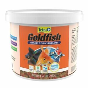 Tetra TetraFin Goldfish Vitamin C Enriched Flakes foods net weight 4.52 lb