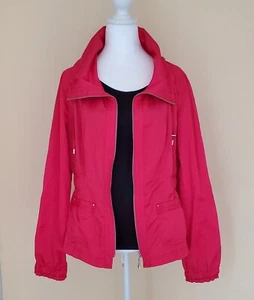 White House Black Market Fuchsia Pink Jacket Full zip Lightweight Women Size 12 - Picture 1 of 11