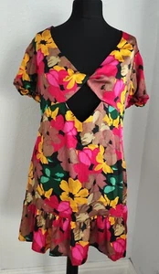 Topshop Petite Multicoloured Mini Dress Cut Out Details Size 18 NWT - Picture 1 of 15