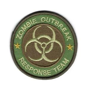 ZOMBIE OUTBREAK RESPONSE TEAM IRON ON PATCH 3" Biohazard Hunter Camo Embroidered