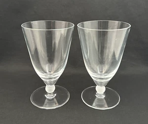 Clear Drinking Crystal Glass with Frosted Glass Ball on Stem 8oz. Set of 2 - Picture 1 of 5