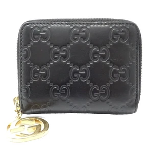 GUCCI Business Card Holder Guccissima Signature 431412 Leather Black/181194 - Picture 1 of 9